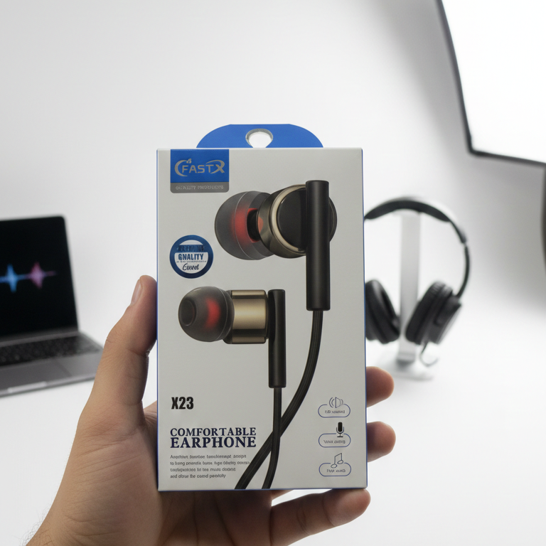 Fast X X23 Wired Earphones | Comfortable Fit | Powerful Bass | HiFi Stereo | HD Sound | Voice Calling