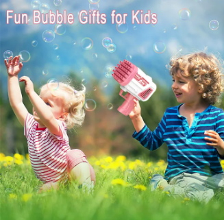 Bubble Bazooka Pro: Electric 2-In-1 Rocket Bubble Gun �Fast Bubbles For Parties, Beach & Backyard Fun