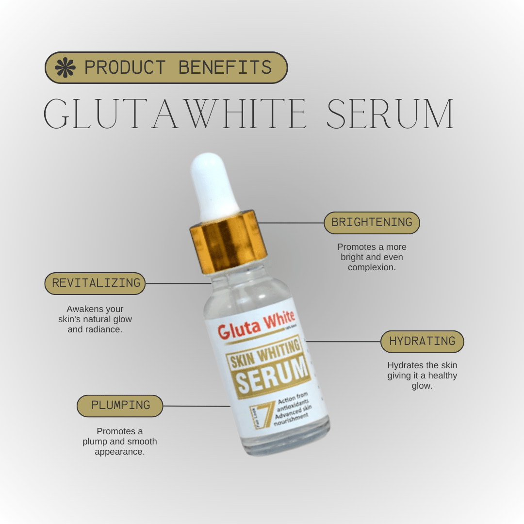 Gluta White Face Glowing Serum | Glutathione-Based Brightening | Hydration &amp; Antioxidant Protection 30 ml