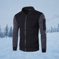 Stylish Charcoal & Black Winter Zipper Jacket For Men | Premium Fleece Full Sleeve Casual Jacket - Extra Large
