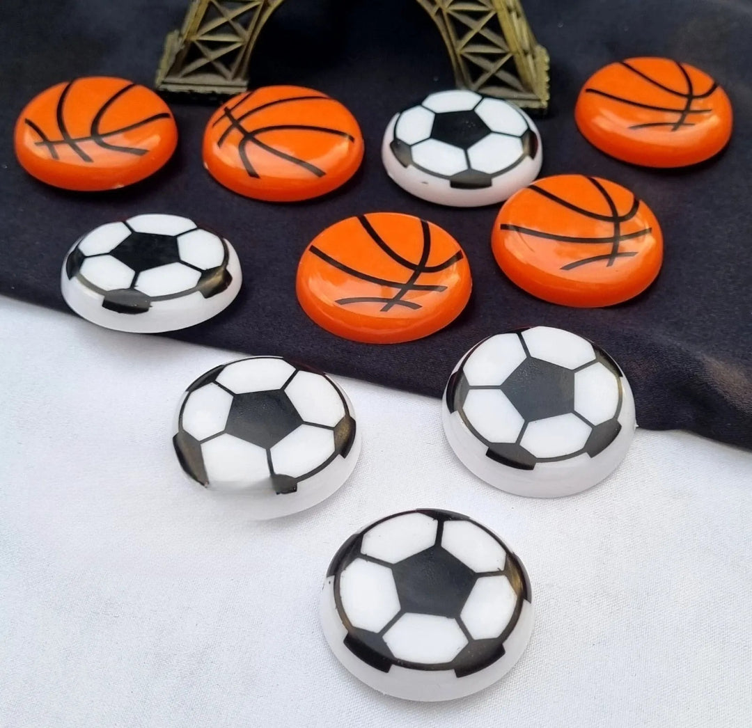 Basketball &amp; Football Refrigerator Magnets �Set of 10 Durable Sports-Themed Decorative Magnets (1.5 x 1.5 Inches)