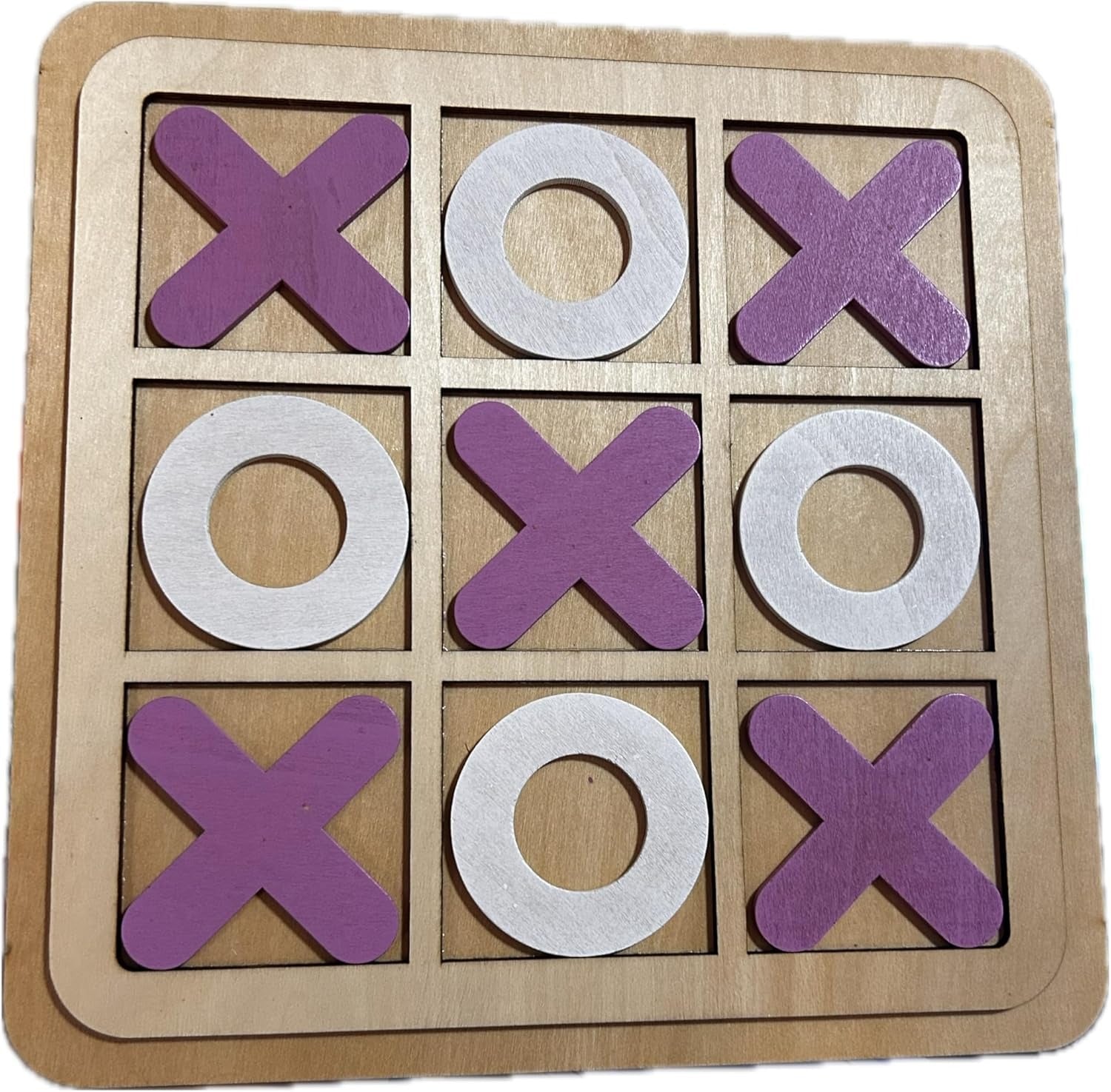Wooden Tic-Tac-Toe Board Game �Classic XO Strategy Game for Kids, Toddlers, Preschoolers &amp; Adults �Educational, Durable &amp; Portable 30cm Wooden Board �Ideal Birthday Gift, Party Favour &amp; Family Game (Random Color)
