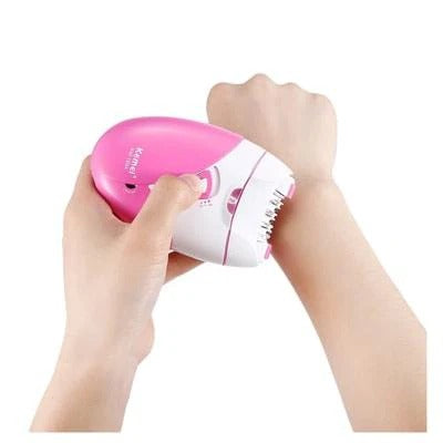 Kemei KM-189A Rechargeable Epilator �Women? Hair Removal Device with USB Charging, Gentle Shaver &amp; Defeathering Tool for Smooth Skin