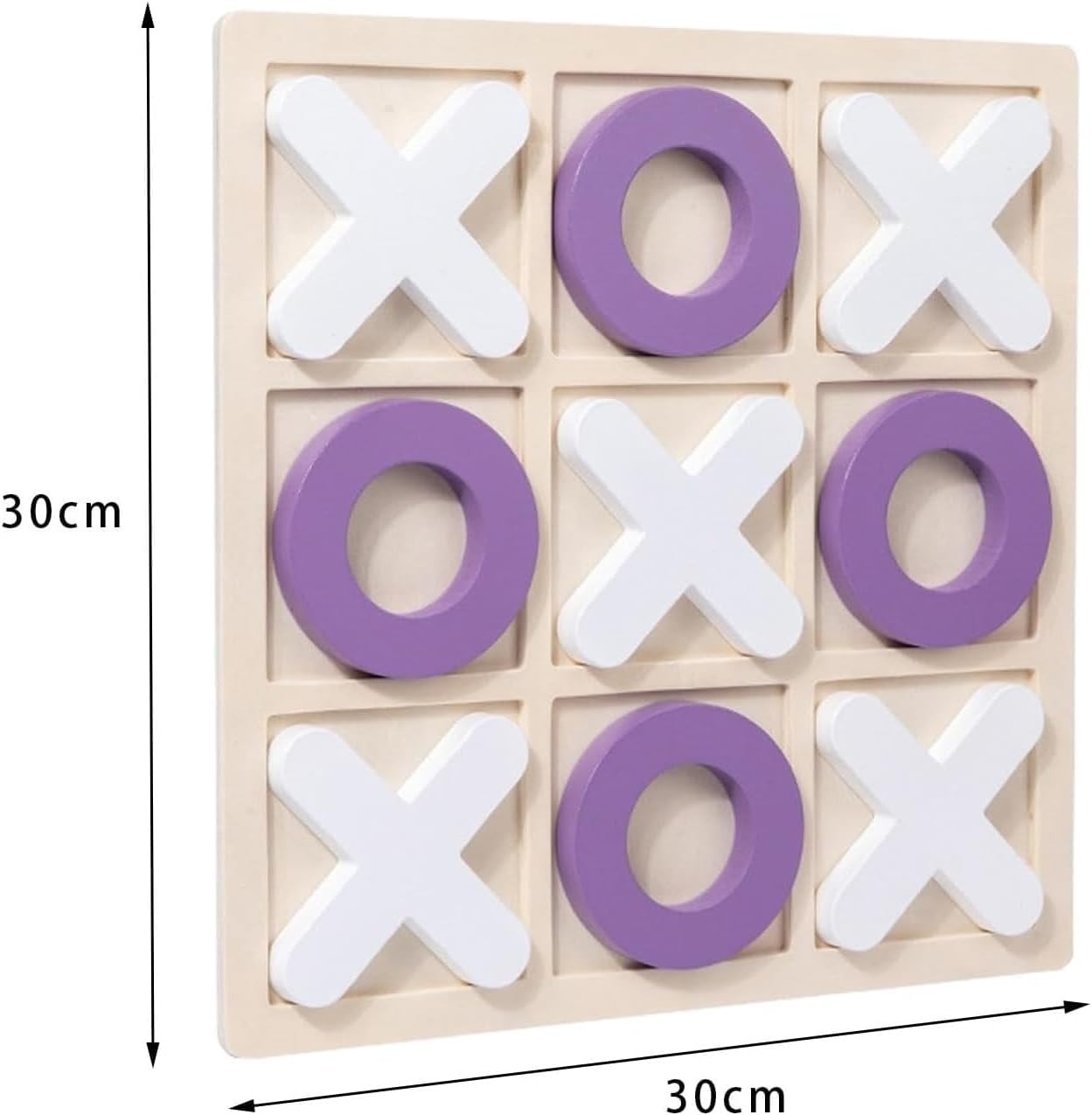 Wooden Tic-Tac-Toe Board Game �Classic XO Strategy Game for Kids, Toddlers, Preschoolers &amp; Adults �Educational, Durable &amp; Portable 30cm Wooden Board �Ideal Birthday Gift, Party Favour &amp; Family Game (Random Color)