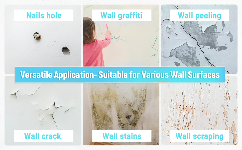 Wall Repair Paste 200gm �White Waterproof Crack Filler With Scraper, Wall Putty &amp; Hole Mending Agent for Damaged Walls and Joints