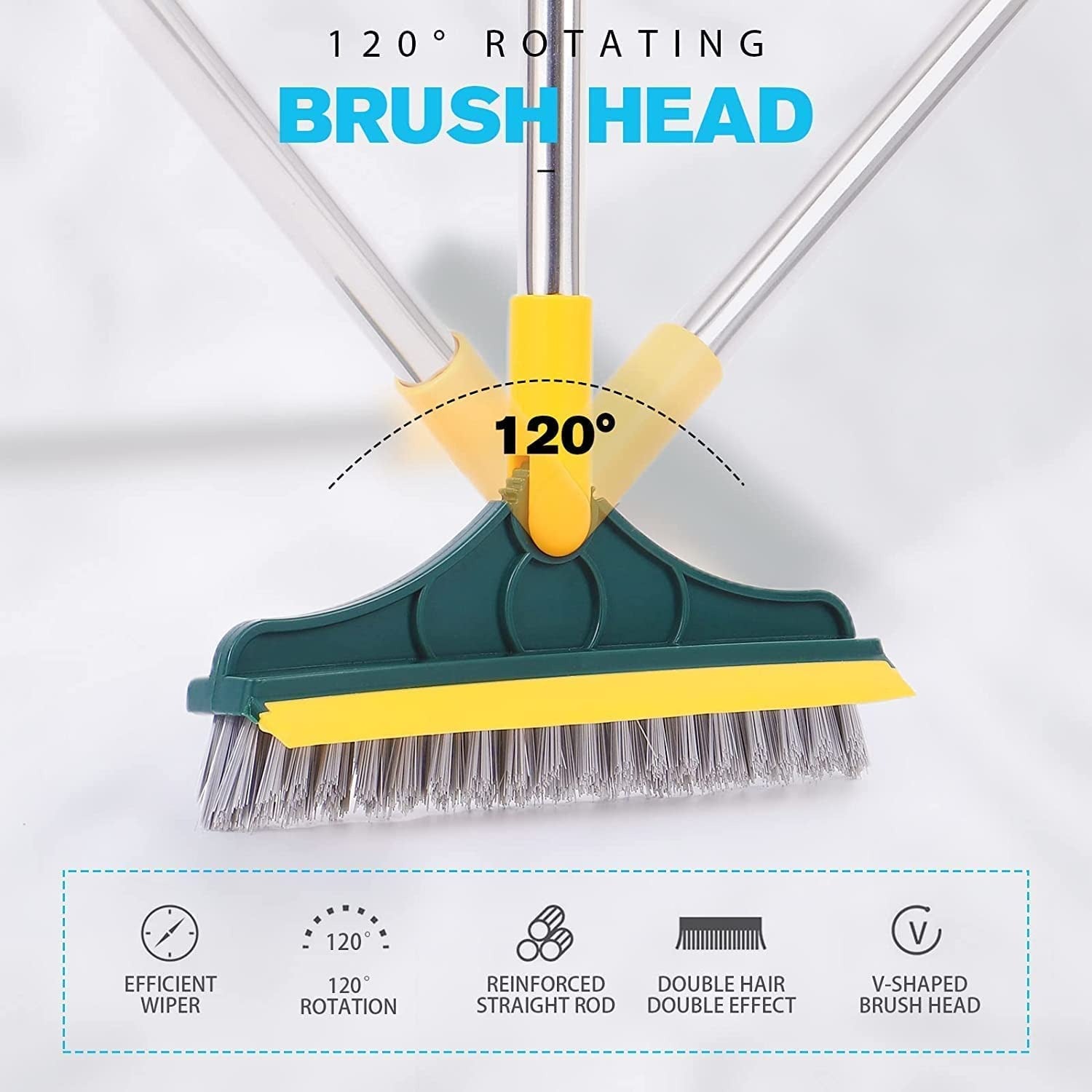 2 In 1 Floor Cleaning Brush Bathroom Tile Windows Floor Cleaning Brush With 120? Rotatable Head �Multipurpose Bathroom Floor Cleaning Brush �Floor Brush Scrubber | Floor Cleaning Brush