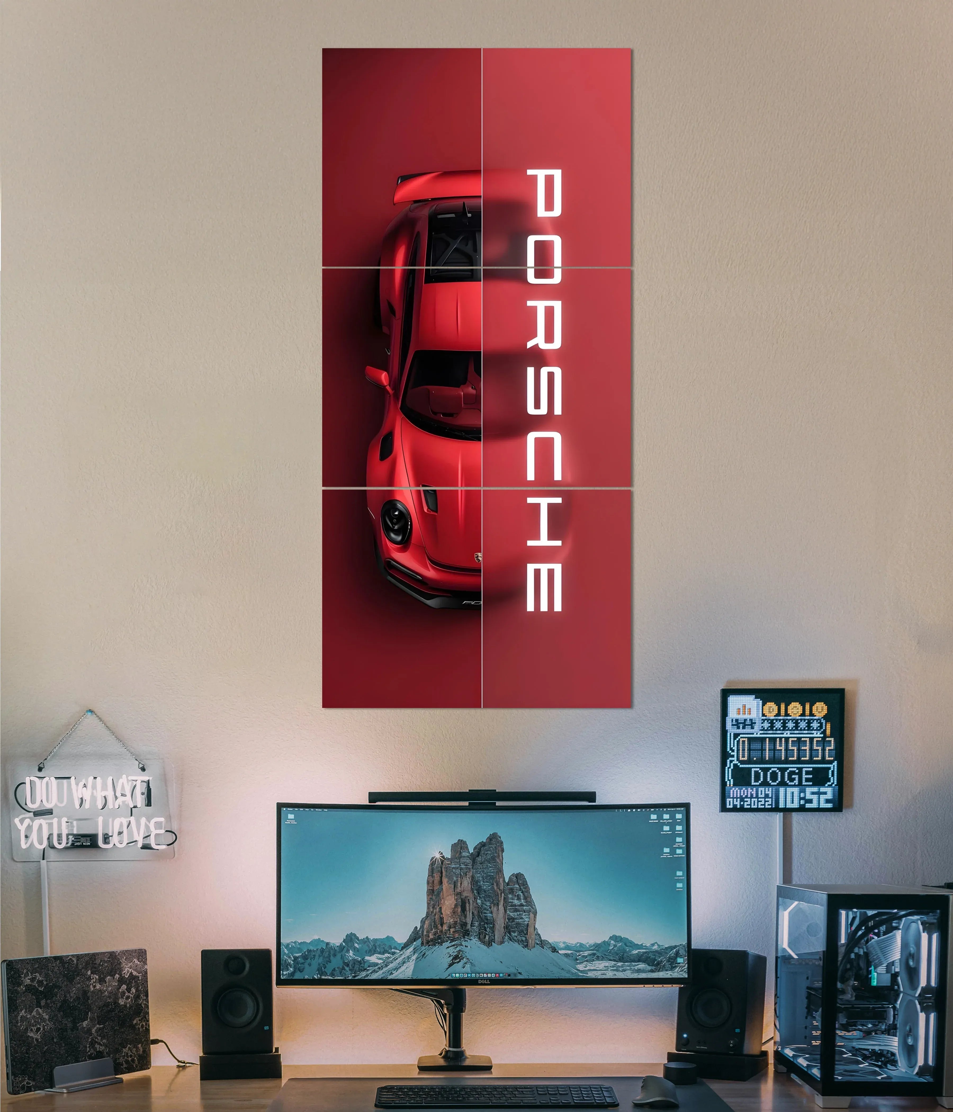 Set of 4 Car Design Sticky Photo Tiles �Wall Frames for Home &amp; Office Decor