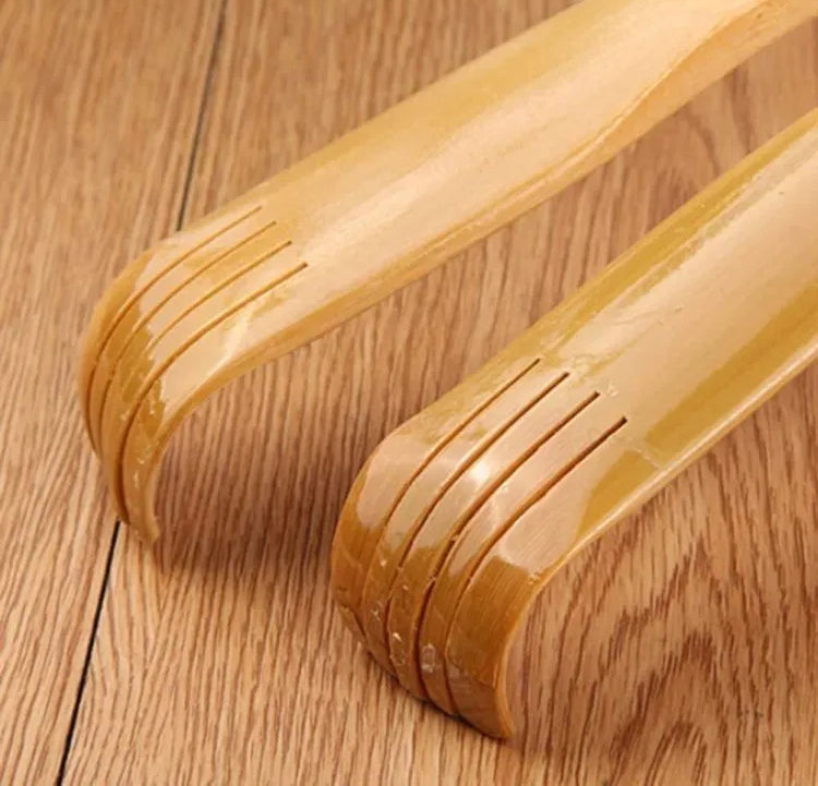 2 Pcs Wooden Back Scratcher &amp; Massage Stick �Long Handle Backscratching Sticks with Roller for Itch Relief &amp; Body Relaxation