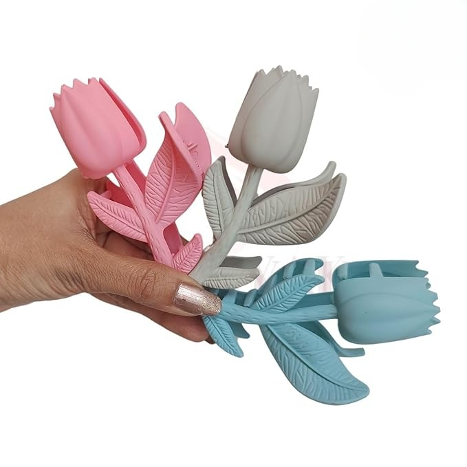Rose Flower Hair Clips �Stylish Matte Finish Rose-Shaped Claw Clips for Women &amp; Girls (Assorted Colors, Set of 6)