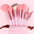 13 Pieces Soft Fluffy Makeup Brush Set - Cosmetics Brush Set - Makeup Brush Kit - Blush and Powder Brushes - Makeup Brushes for Foundation - Pink Color - Without Box