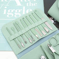 16-Piece Manicure &amp; Pedicure Kit �Premium Stainless Steel Nail Care Set for Hand, Foot &amp; Facial Grooming | Travel-Friendly Case Included | 16 Pcs Nail Care Set | Beauty Essentials Set ( Random Color )