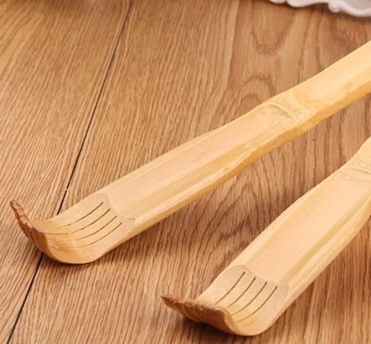 2 Pcs Wooden Back Scratcher &amp; Massage Stick �Long Handle Backscratching Sticks with Roller for Itch Relief &amp; Body Relaxation