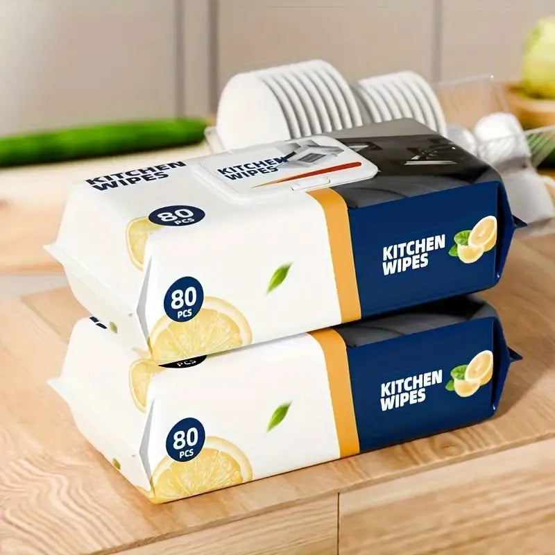 Kitchen Wipes �Pack of 80 Pieces, Multipurpose Cleaning Wipes for Home and Kitchen Use -Soft and durable material for effective cleaning