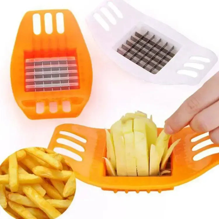 Multifunctional Potato Cutter and French Fry Maker �Stainless Steel Vegetable and Fruit Slicer, Chopper, Dicer, Kitchen Tool for Cutting Fries, Chips, and Healthy Snacks �Durable ABS Handle with 36-Blade Grid (Random Color)