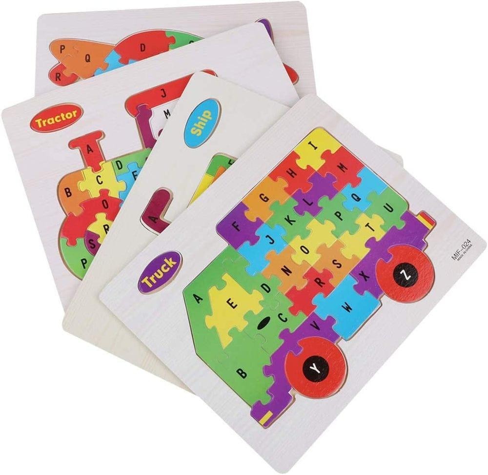 Wooden Alphabet Puzzle Board �Premium A-Z English Letters Learning Toy for Kids, Early Literacy, Cognitive Development, and Creative Play