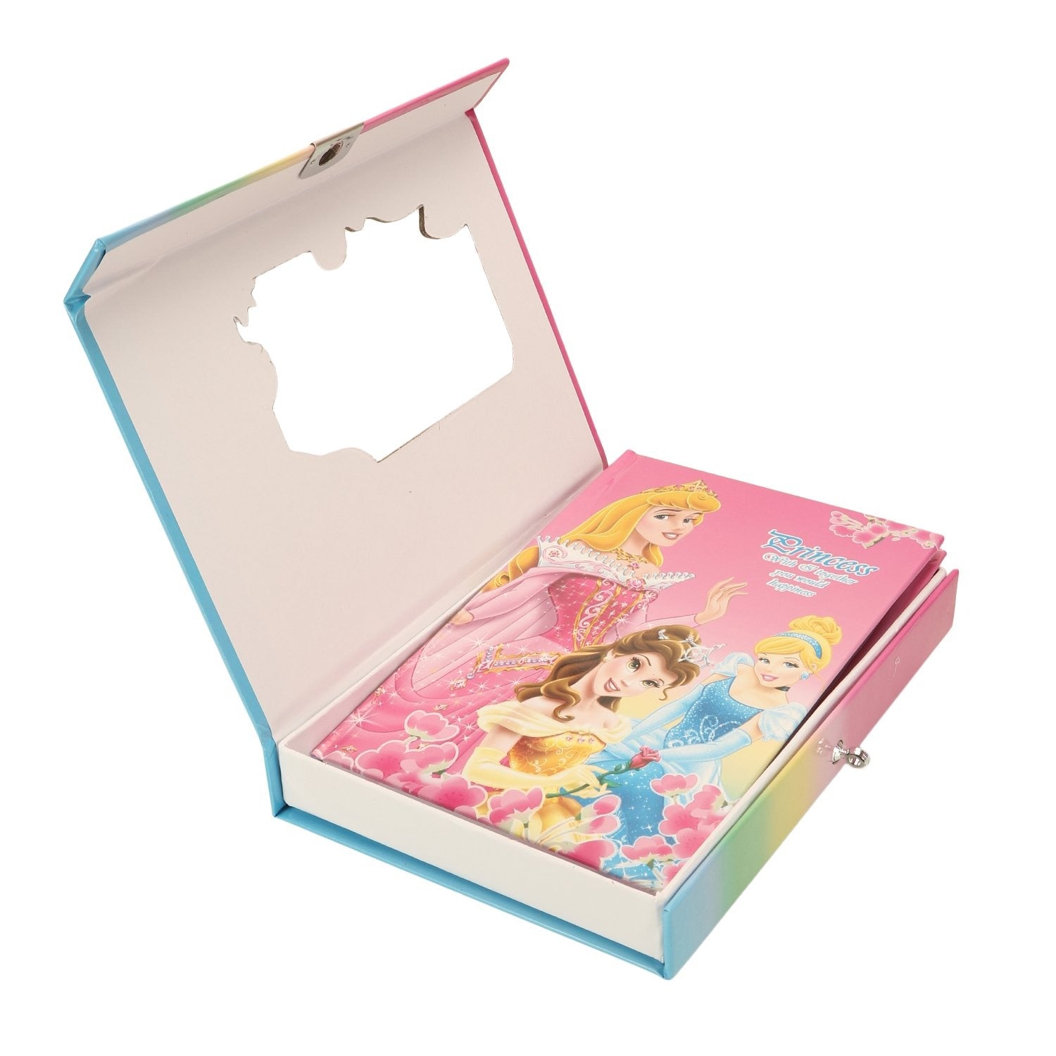 Princess, Frozen &amp; Sofia Cover Fancy Lock Spiral Binding Diary �Medium Size with Box �40 Pages (22 x 16 cm)