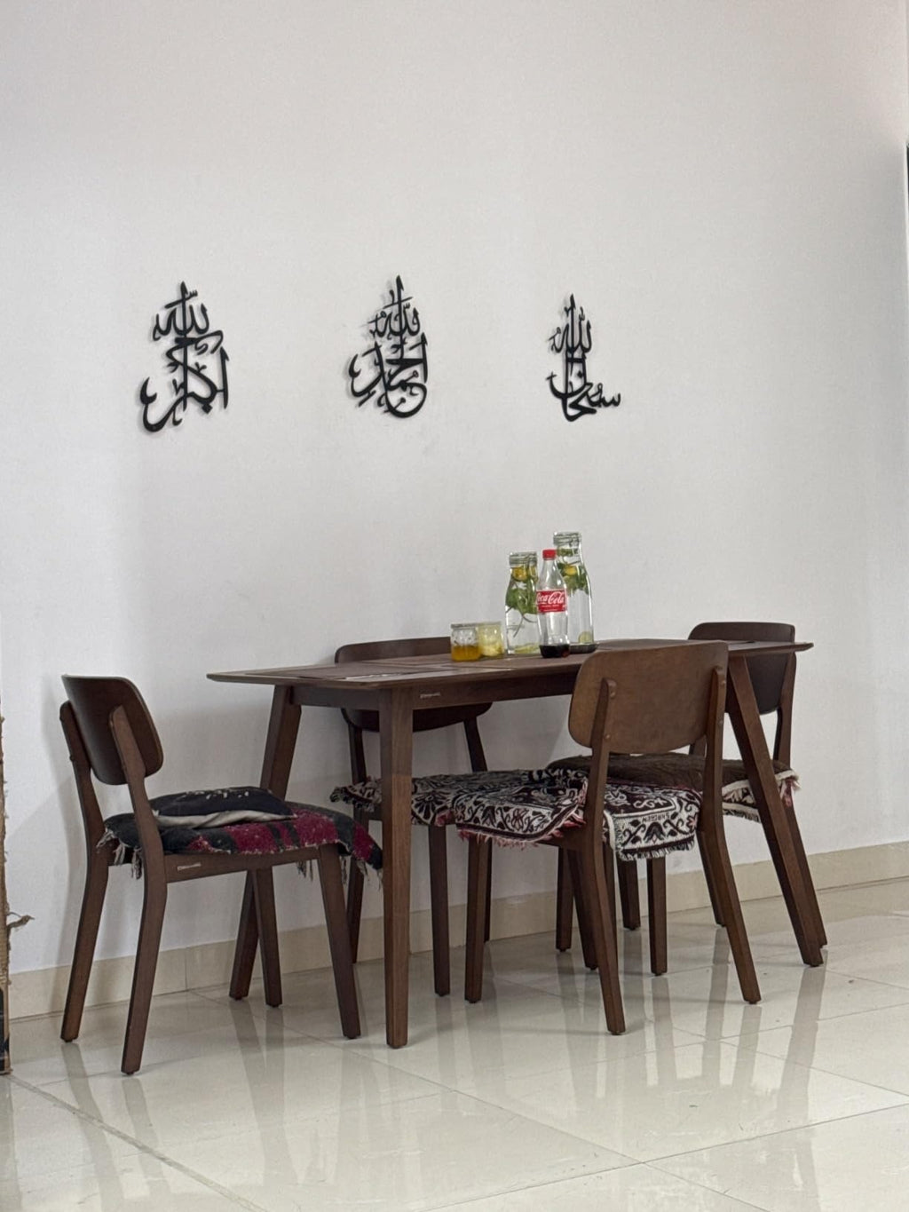 3D Wooden Islamic Wall Art �Tasbeeh-e-Fatima Calligraphy (SubhanAllah, Alhamdulillah, Allahu Akbar) - Tasbeeh-e-Fatima Wall Decor �3D Arabic Calligraphy in Wood | Islamic Home Decoration