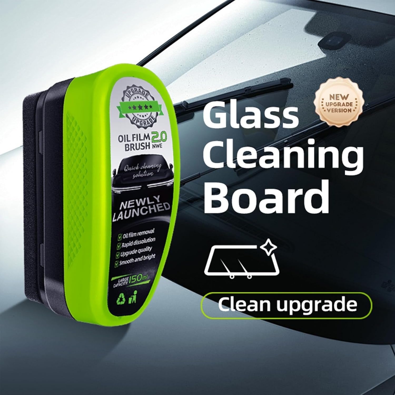 Universal Glass Cleaner,clear Vision Car Glass Oil Film Cleaner Brush For Windshield | Bottle also  Included