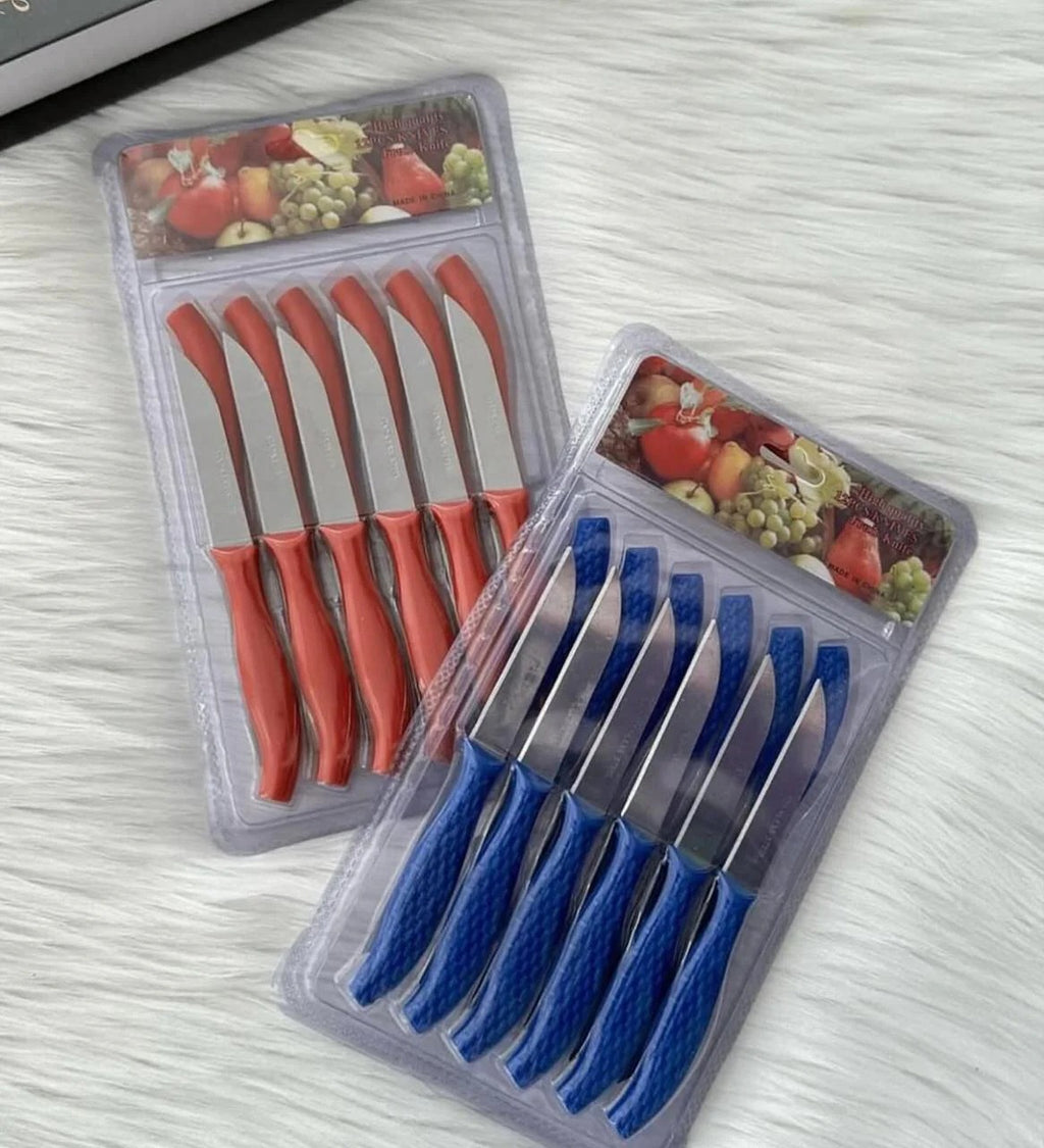 12Pcs Mini Stainless Steel Knife Set �Compact 14.5cm Carbon Steel Knives for Daily Cutting &amp; Chopping (Random color)