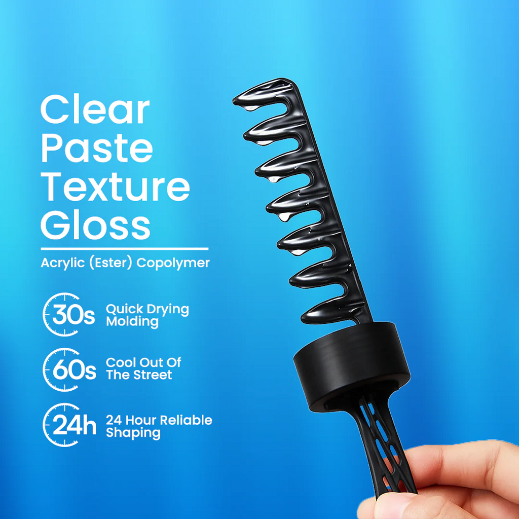 ECRIN Cool Styling Hair Gel with Active Collagen | Strong Hold, No Flakes, Nourishing Formula for All Hair Types, Daily Use Gel with Refreshing Cool Effect - With Comb (280ml)