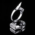Stainless Steel Self-Defense Ring with Hidden Blade �Adjustable Mini Knife Ring for Personal Safety �Wearable Concealed Protection Tool for Men &amp; Women