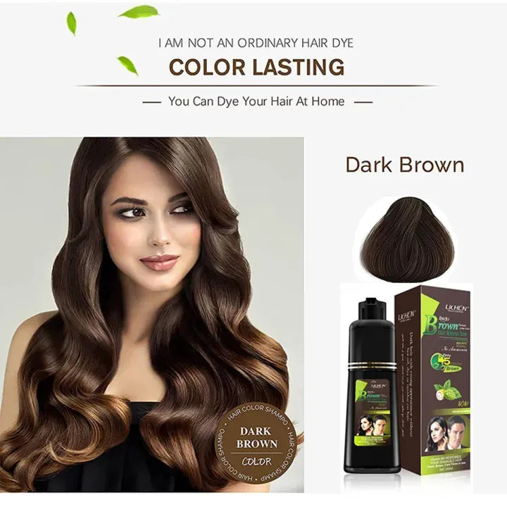 Light Brown Hair Color Shampoo �Quick &amp; Easy Gray Coverage, 200ml Natural-Looking Dye - Light brown