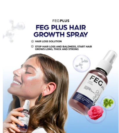 FEG PLUS Hair &amp; Beard Growth Serum Spray 50ml | Seaweed Extract, Rosemary, Redensyl, Anagain &amp; Minoxidil | Anti Hair Loss, Regrowth Treatment