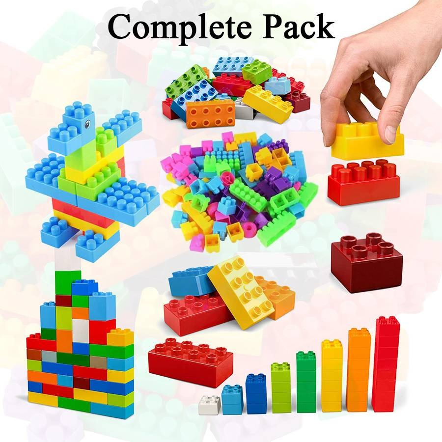 Building Blocks Toy Pack for Kids �72 Pieces Multicolor Educational Blocks, 1 x 1 Size, Durable PVC Material - Game For Kids