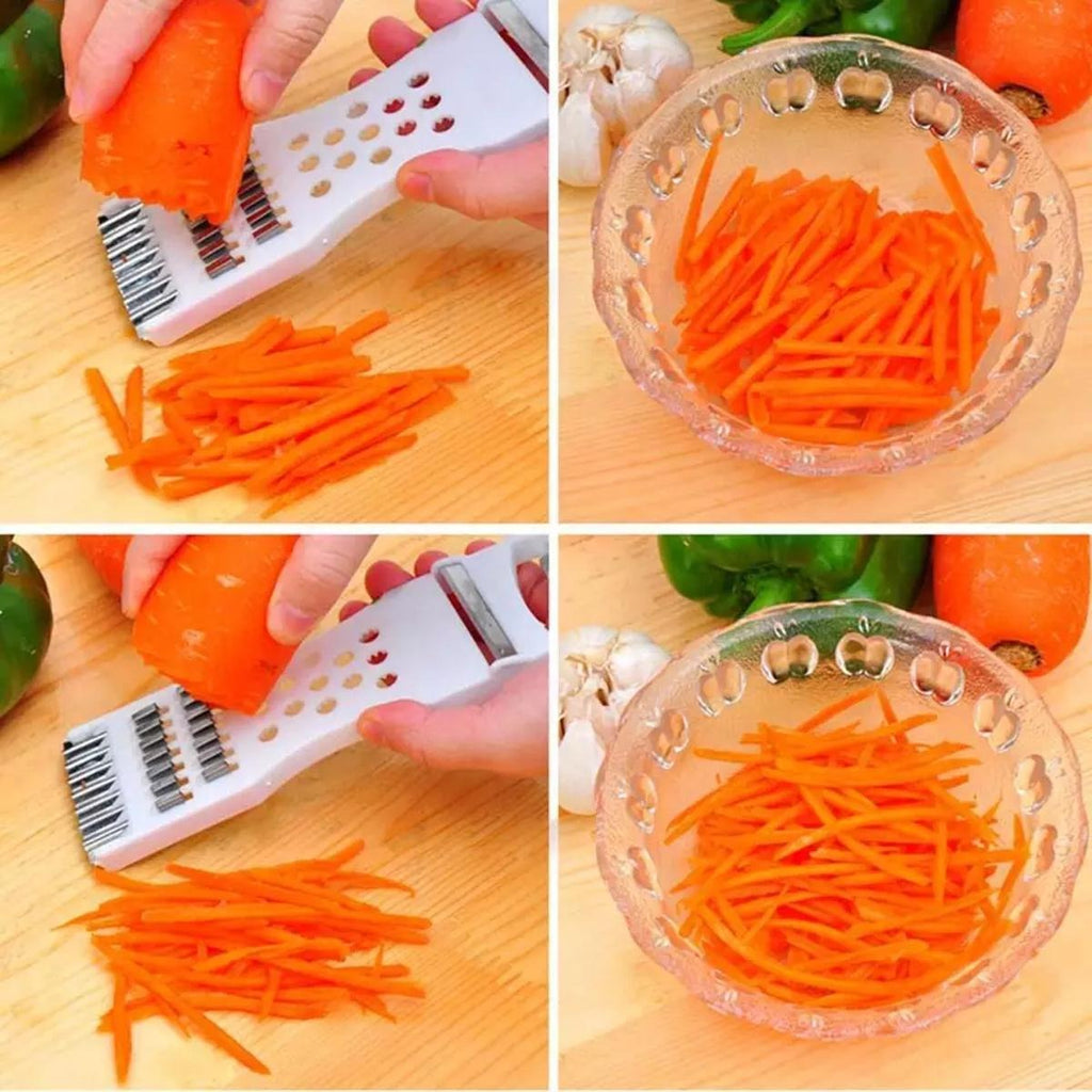 5-in-1 Multi Vegetable Cutter &amp; Peeler �Multipurpose Julienne Slicer, Grater, Metal Scraper, and Fruit &amp; Vegetable Kitchen Tool