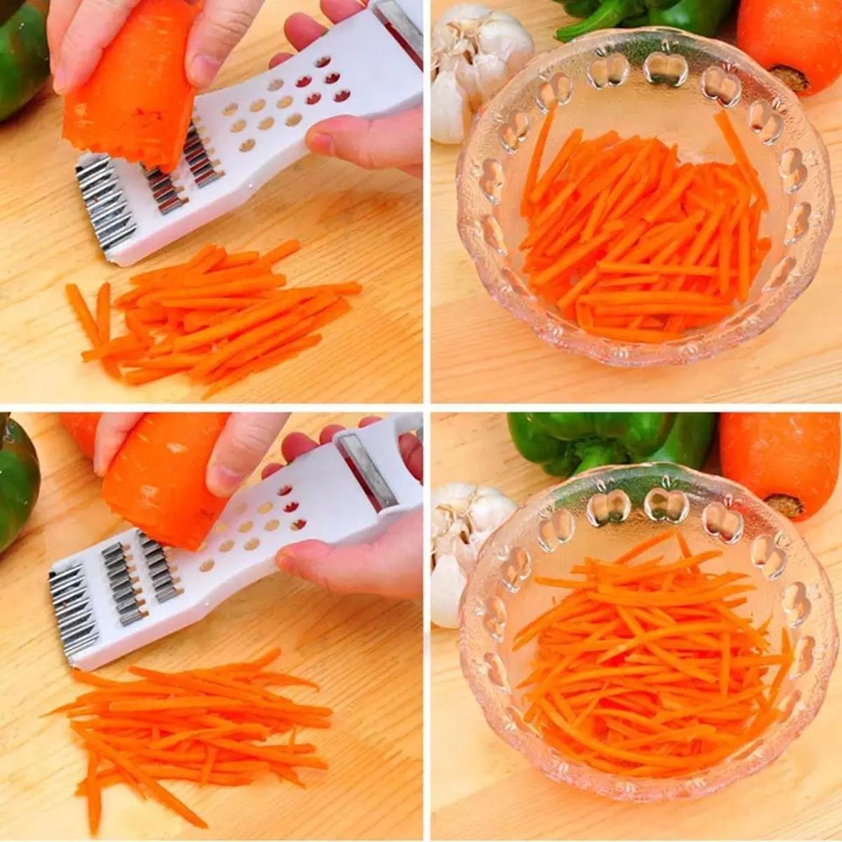 5-in-1 Multi Vegetable Cutter &amp; Peeler �Multipurpose Julienne Slicer, Grater, Metal Scraper, and Fruit &amp; Vegetable Kitchen Tool