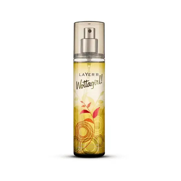 Layer? Wottagirl Fresh Citrus Body Splash for Women �Long-Lasting Fruity Fragrance with Apple, Grapefruit &amp; Amber �135 ml, Skin-Friendly Mist �Made in India