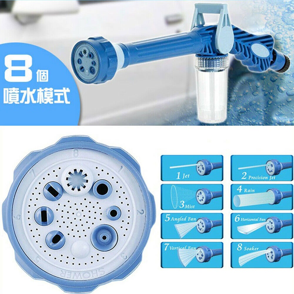 Jet Water Canon 8 In 1 Turbo Water Spray �For Car &amp; Bike Washing, Gardening - Best Quality Water Spray ( Random Color )