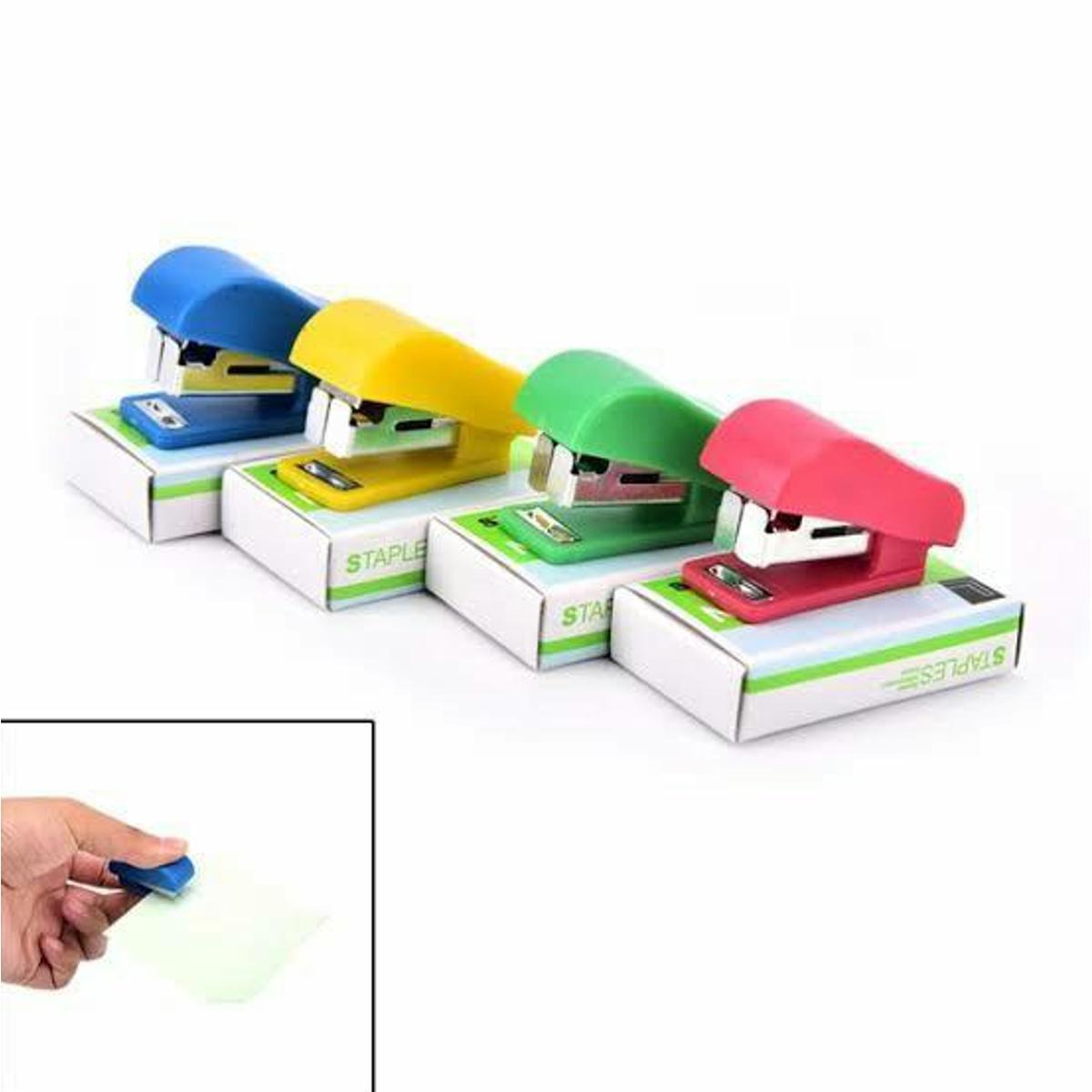 Pack of 2 Mini Staplers with Pins �Compact, Smooth, and High-Quality Office &amp; School Use (Random color)