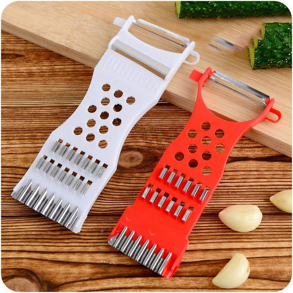 5-in-1 Multi Vegetable Cutter &amp; Peeler �Multipurpose Julienne Slicer, Grater, Metal Scraper, and Fruit &amp; Vegetable Kitchen Tool