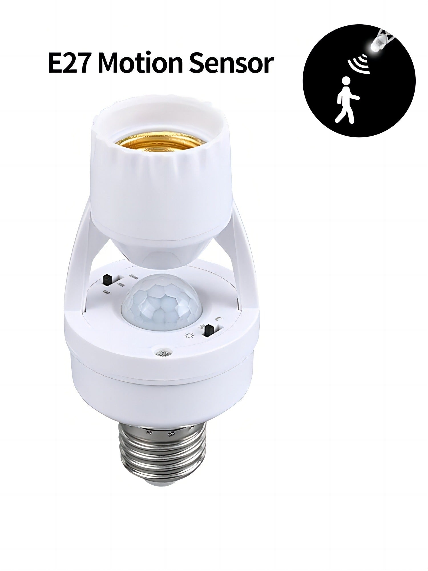 Infrared Motion Sensor Lamp Holder �360? Smart Light Socket with Automatic On/Off Detection