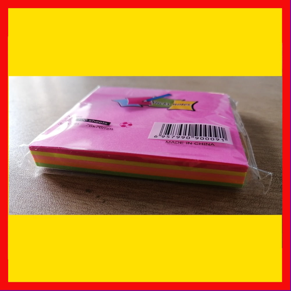 3x3 Inches Sticky Notes Pack �100 Sheets Per Pad, Strong Adhesive Backing, Easy to Write On, Peel-Off Convenience, Perfect for Home, Office, and School Use (Random Color)