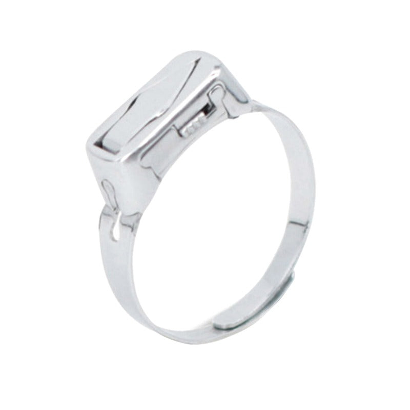 Stainless Steel Self-Defense Ring with Hidden Blade �Adjustable Mini Knife Ring for Personal Safety �Wearable Concealed Protection Tool for Men &amp; Women