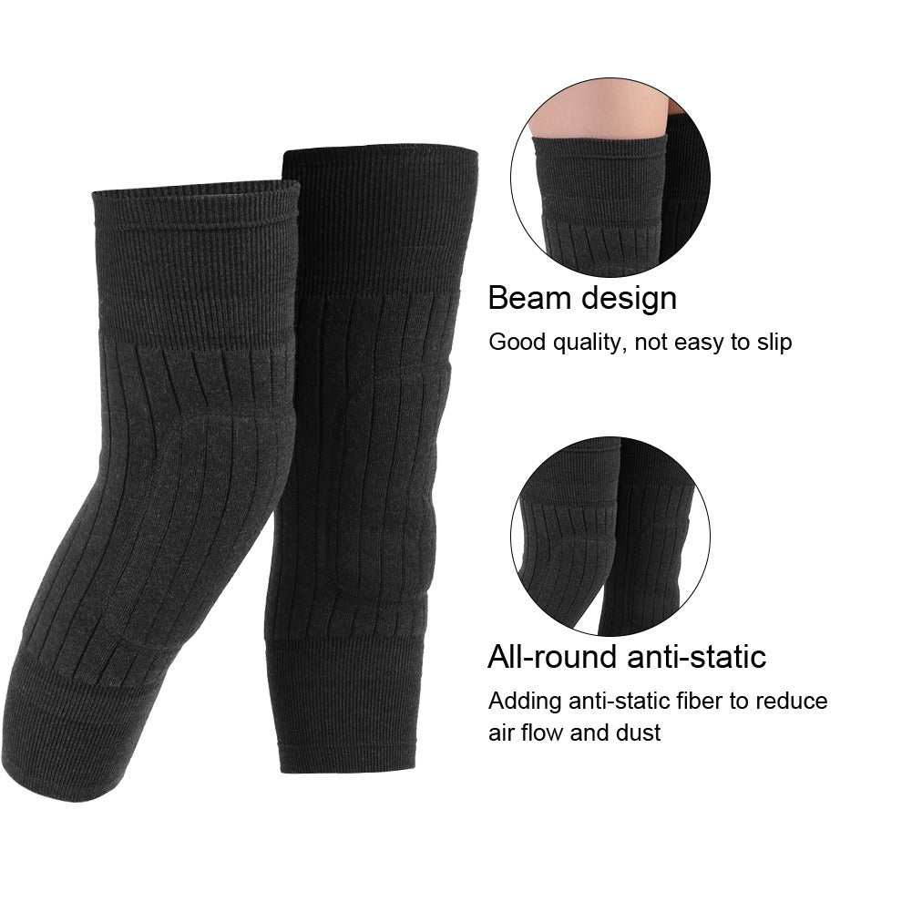 Unisex Wool Knee Length Leg Warmers �Plain Black, Comfortable &amp; Stylish Winter Wear, Easy to Wear - Without Belt (1 Pair)