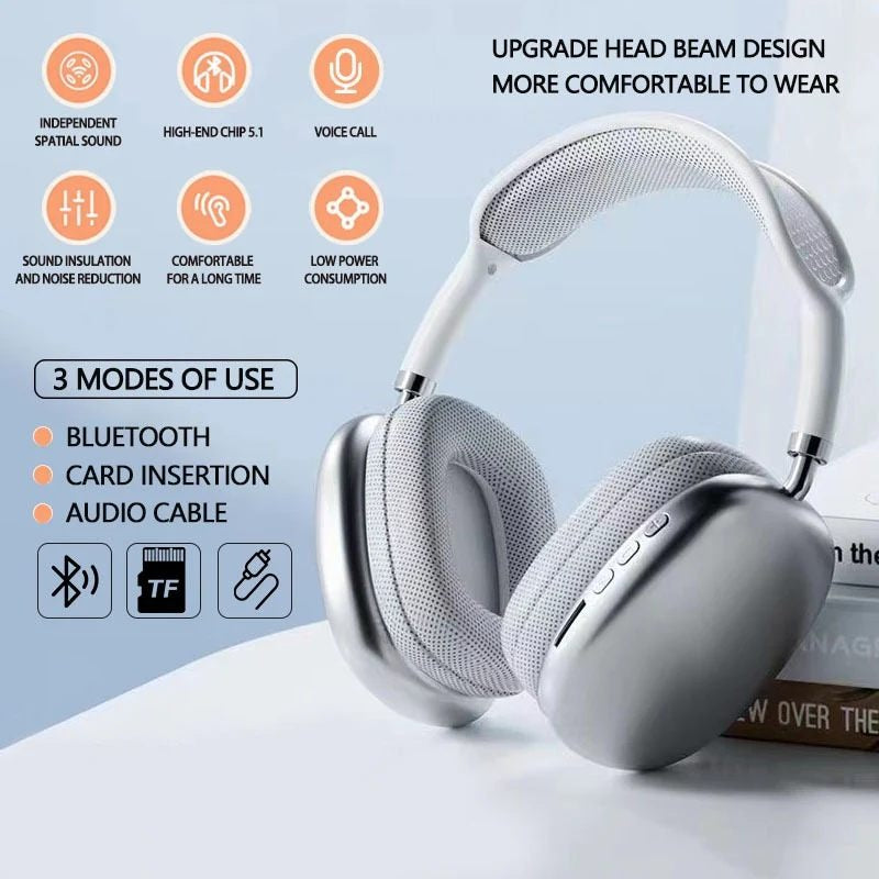 P9 Headphone - Wireless Bluetooth Headphones Adjustable Over-The-Ear Stereo Headset �P9 (Random color)
