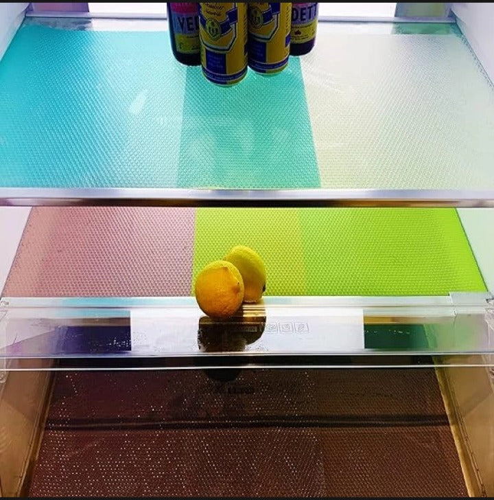 Anti-Slip Fridge Sheet Roll �45x150cm �Spill-Proof Refrigerator Liner for Organized Shelves (Random color)