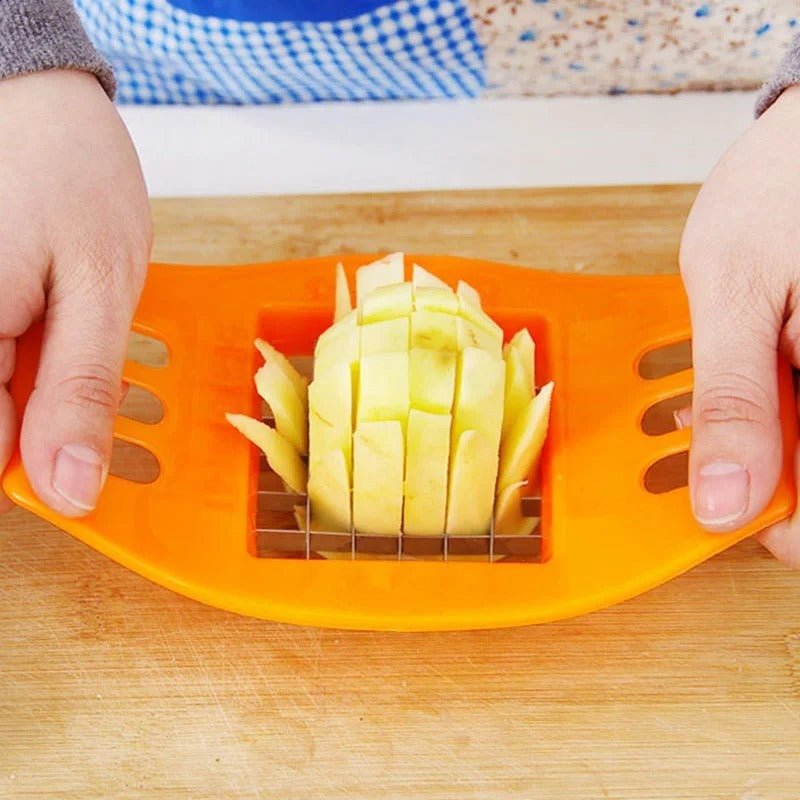 Multifunctional Potato Cutter and French Fry Maker �Stainless Steel Vegetable and Fruit Slicer, Chopper, Dicer, Kitchen Tool for Cutting Fries, Chips, and Healthy Snacks �Durable ABS Handle with 36-Blade Grid (Random Color)