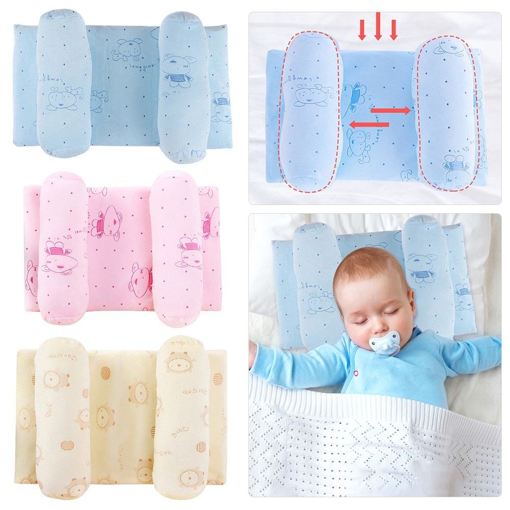 Soft Head Shaping Newborn Pillow for Flat Head Prevention, Breathable &amp; Portable Infant Cushion - Baby Head Shaping Pillow - Adjustable Newborn Baby Head Shaping Pillow ( Random Color &amp; Design ) - Without Box