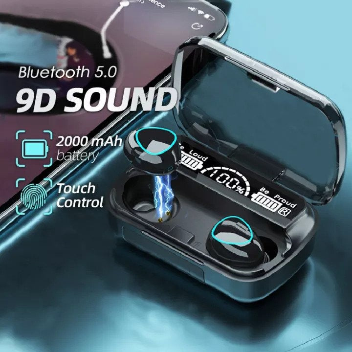 DaMix Original M10 Bluetooth Earbuds �Wireless Earphones with LED Display &amp; Power Bank Case