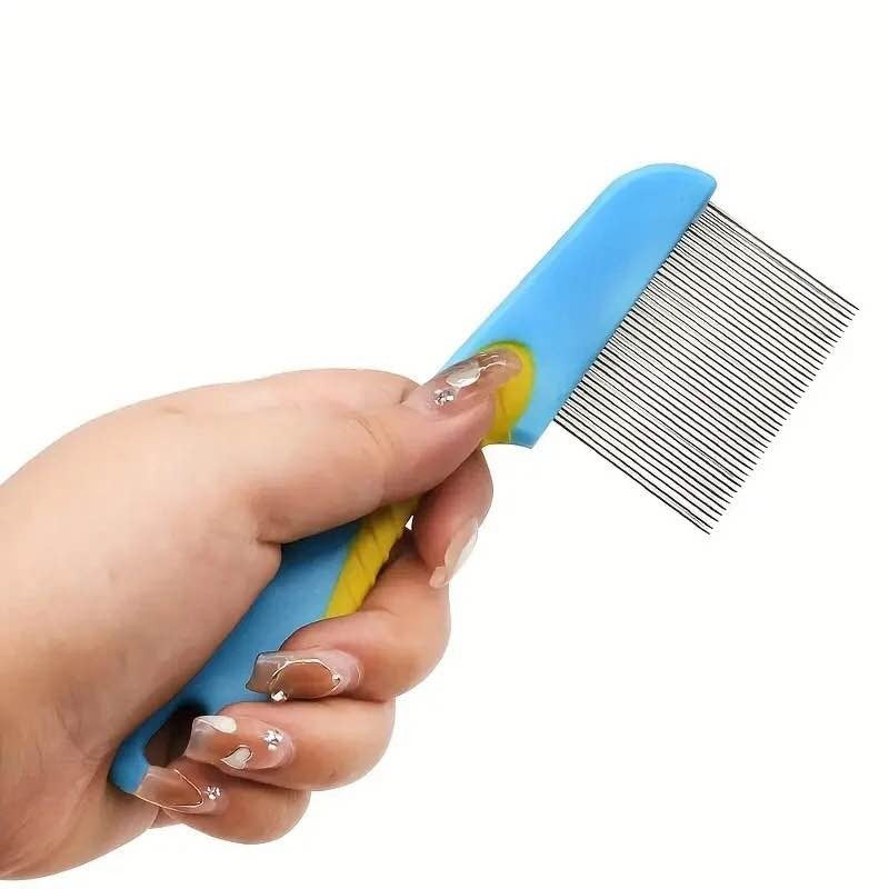 100% Stainless Steel Needles Anti Lice Comb �Ergonomic Handle, Safe Rounded Tips, Reusable &amp; Clinically Proven for Men &amp; Women (Random color)