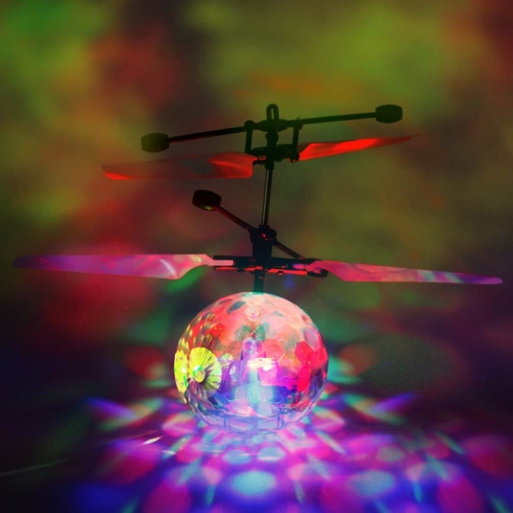 Hand Control Flying Ball with Motion Sensors, 3D Lights, Gravity Sensor, Multi Infrared Induction RC LED Light Helicopter Toy, USB Rechargeable Crystal Ball, Luminous Colorful Hovering Flying Ball for Boys and Girls, Indoor/Outdoor Kids Toy