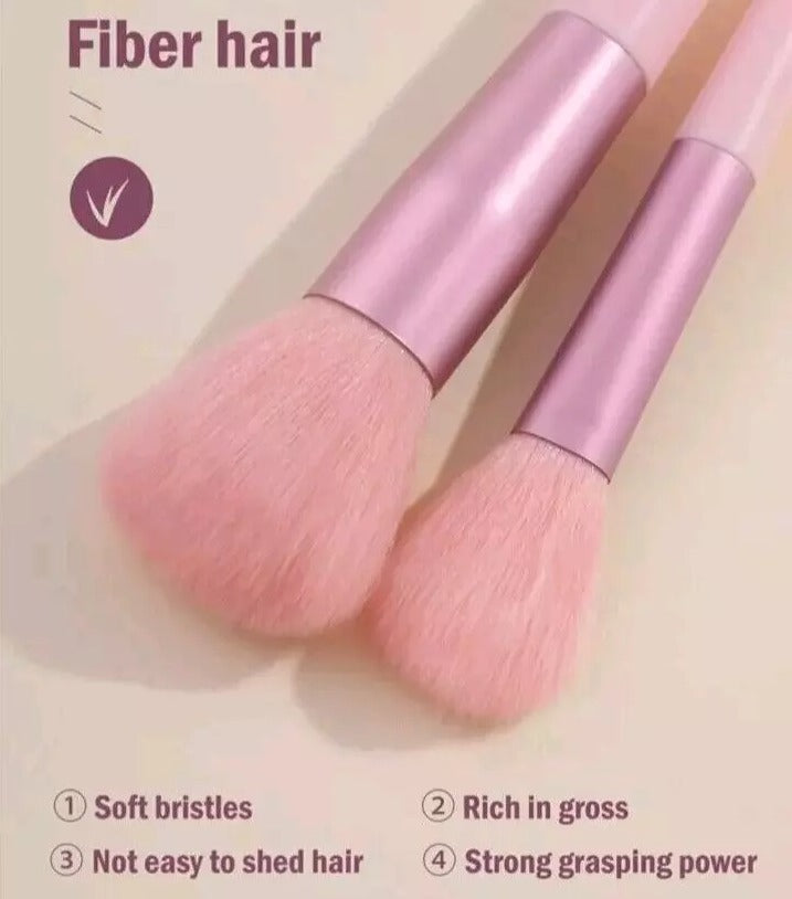 13 Pieces Soft Fluffy Makeup Brush Set - Cosmetics Brush Set - Makeup Brush Kit - Blush and Powder Brushes - Makeup Brushes for Foundation - Pink Color - Without Box