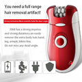 Kemei KM-3068 - Rechargeable 3-in-1 Epilator Hair Removal Device for Women �Electric Shaver &amp; Trimmer Set with Multiple Heads, Smooth Skin Care Tool for Face, Arms, Legs &amp; Sensitive Areas