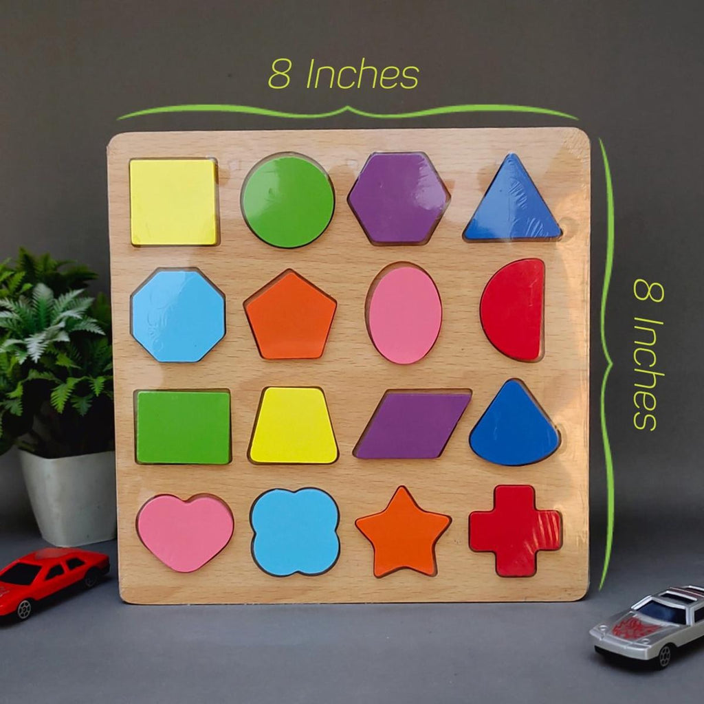 Colorful Geometric Shapes Wooden Cognitive Board Puzzle �Educational Learning Toy for Kids (1� Years, Safe &amp; Durable)