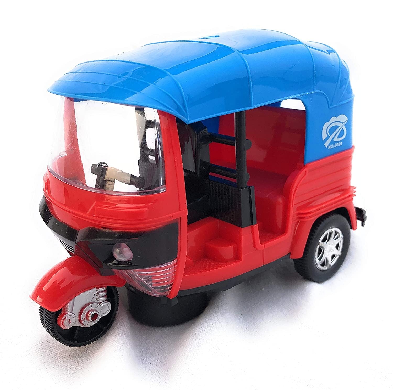 Musical Electric Tricycle Rickshaw Toy for Kids �Battery Operated with Front &amp; Rear Lights, Music, Durable Plastic Build, (Multi-Color)