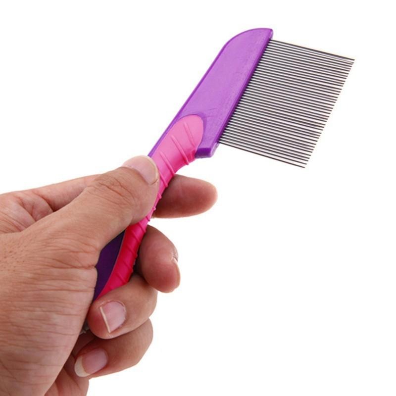 100% Stainless Steel Needles Anti Lice Comb �Ergonomic Handle, Safe Rounded Tips, Reusable &amp; Clinically Proven for Men &amp; Women (Random color)